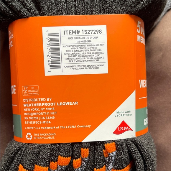 *NEW* Weatherproof Men's Outdoor Crew Socks - Black and Gray - Picture 2 of 5